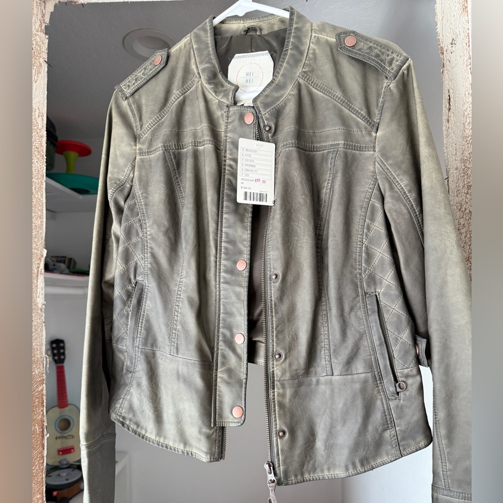 Anthropologie Hei Hei faux leather jacket medium